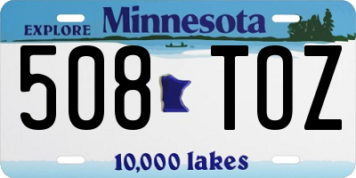 MN license plate 508TOZ