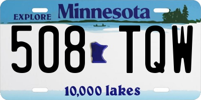 MN license plate 508TQW