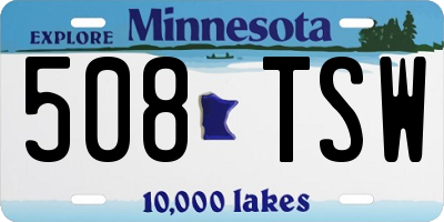 MN license plate 508TSW