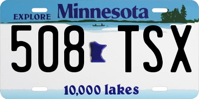 MN license plate 508TSX