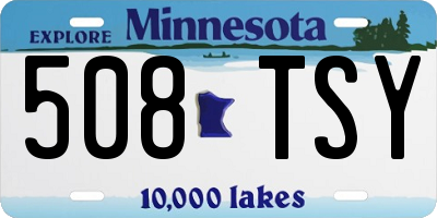 MN license plate 508TSY