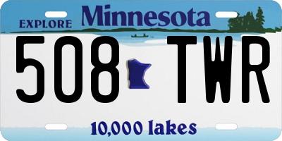 MN license plate 508TWR
