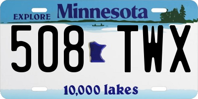 MN license plate 508TWX