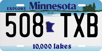 MN license plate 508TXB