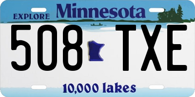 MN license plate 508TXE