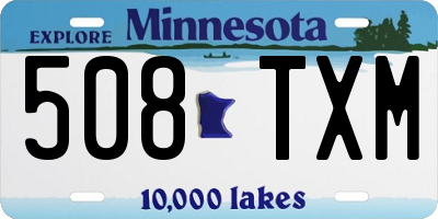MN license plate 508TXM