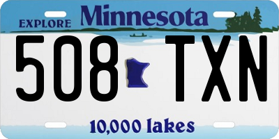 MN license plate 508TXN