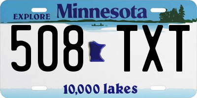 MN license plate 508TXT