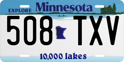 MN license plate 508TXV