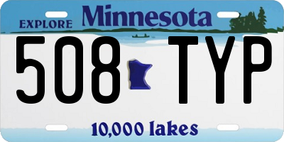 MN license plate 508TYP