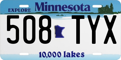 MN license plate 508TYX