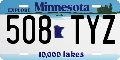 MN license plate 508TYZ
