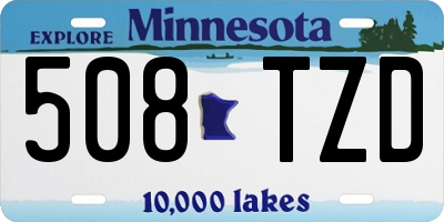 MN license plate 508TZD