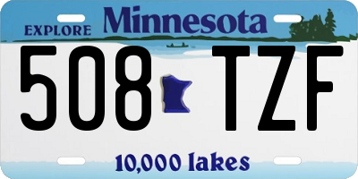 MN license plate 508TZF
