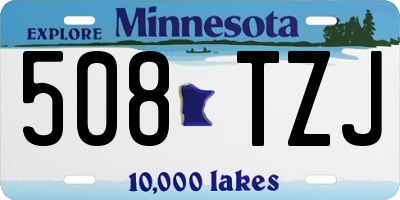 MN license plate 508TZJ