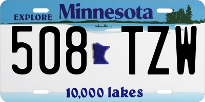 MN license plate 508TZW