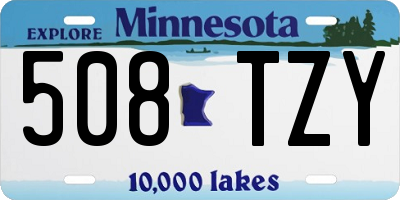 MN license plate 508TZY