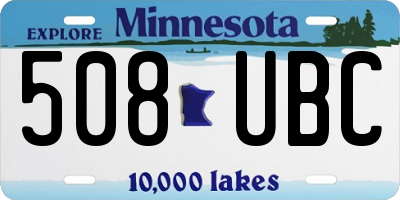 MN license plate 508UBC