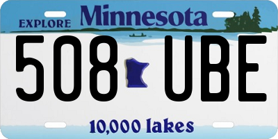MN license plate 508UBE