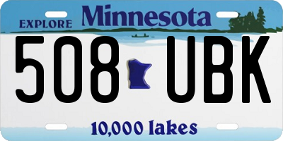 MN license plate 508UBK