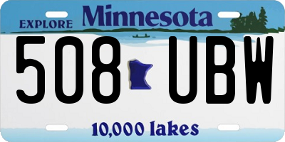 MN license plate 508UBW