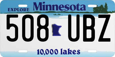 MN license plate 508UBZ