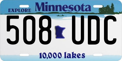 MN license plate 508UDC