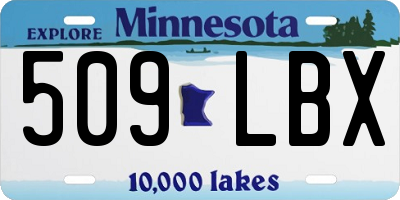 MN license plate 509LBX