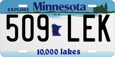 MN license plate 509LEK