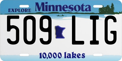 MN license plate 509LIG