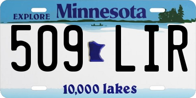 MN license plate 509LIR