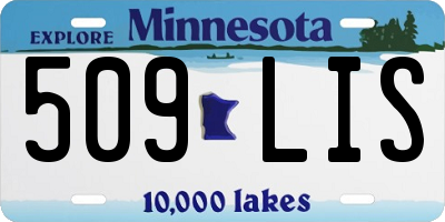 MN license plate 509LIS