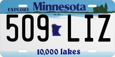 MN license plate 509LIZ