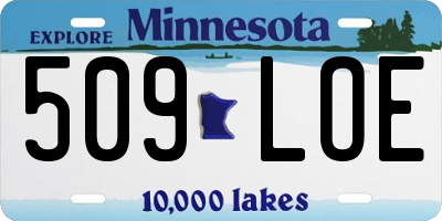 MN license plate 509LOE