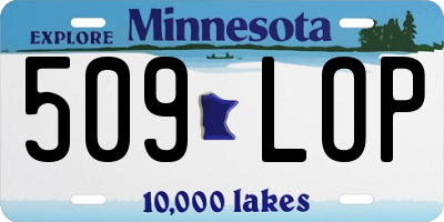 MN license plate 509LOP