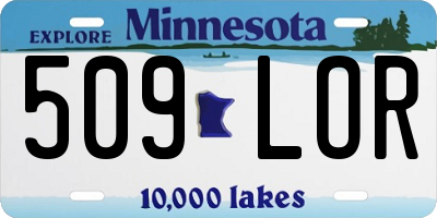 MN license plate 509LOR