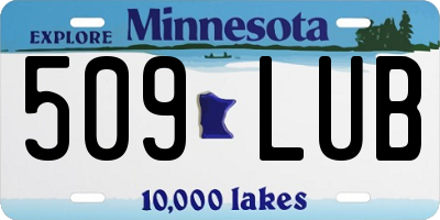 MN license plate 509LUB