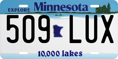 MN license plate 509LUX