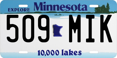 MN license plate 509MIK