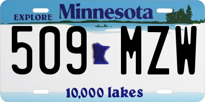 MN license plate 509MZW