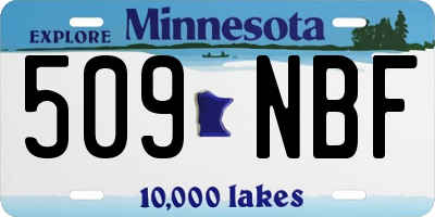 MN license plate 509NBF