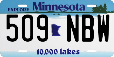 MN license plate 509NBW