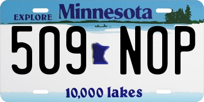 MN license plate 509NOP