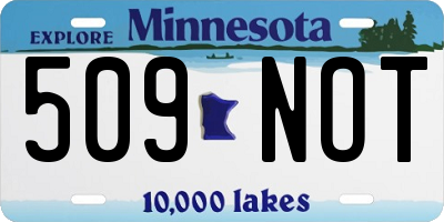 MN license plate 509NOT