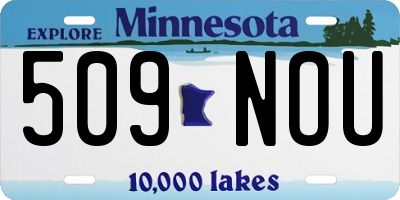 MN license plate 509NOU