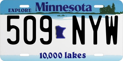 MN license plate 509NYW