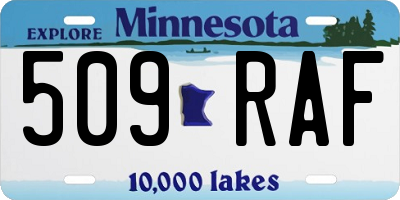 MN license plate 509RAF