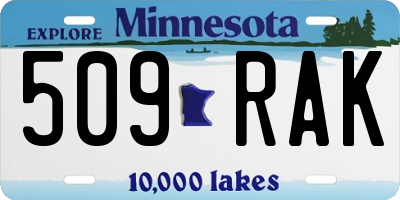 MN license plate 509RAK