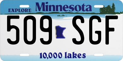 MN license plate 509SGF