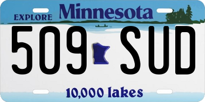MN license plate 509SUD